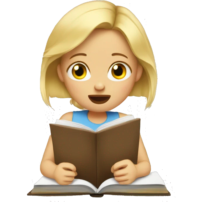 Little blond girl crying over homework  emoji