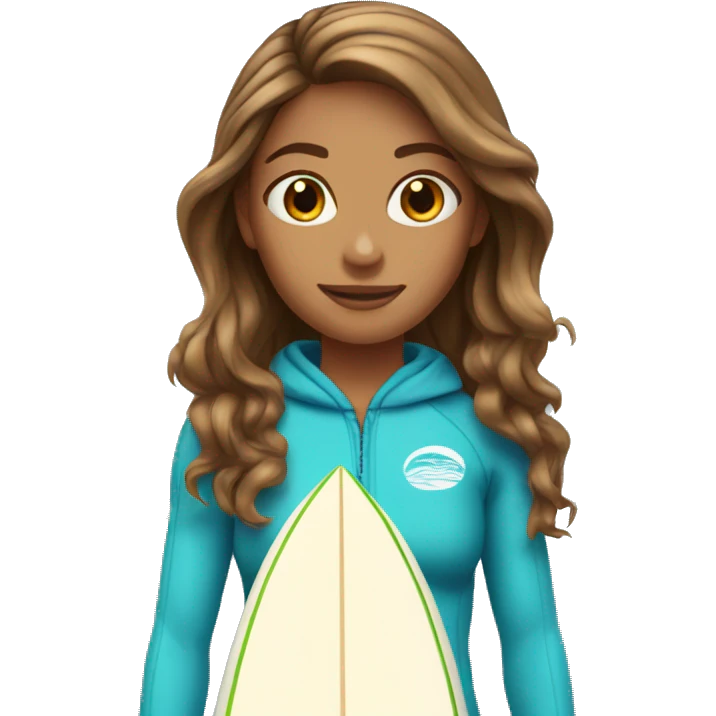 surfer girl brown hair  emoji