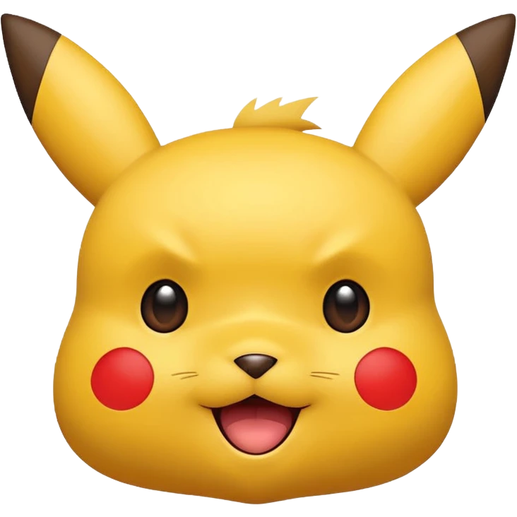 Pikachu inspired by the Rednote app emoji style, featuring a friendly, expressive face and bold, simple shapes with a red accent emoji