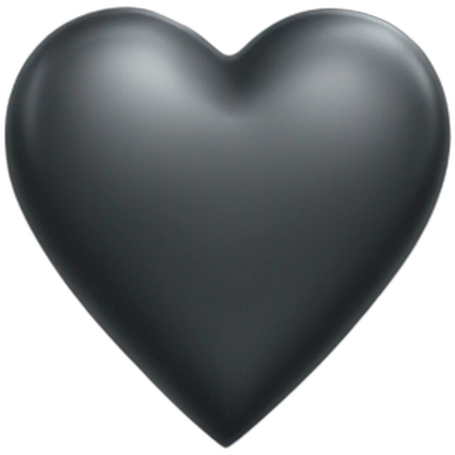 black steel metal heart emoji