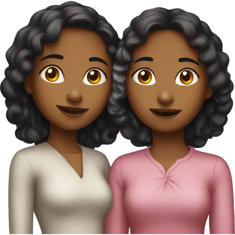 Two sisters love emoji