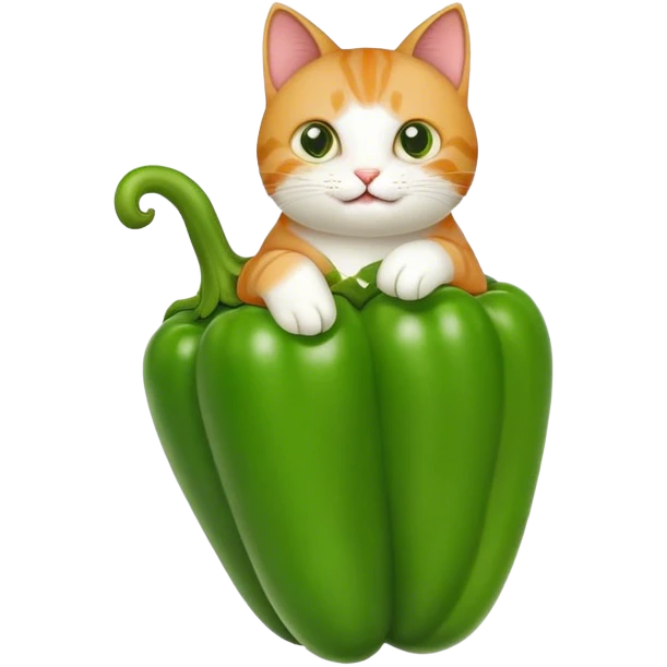 Cat riding a pepper emoji