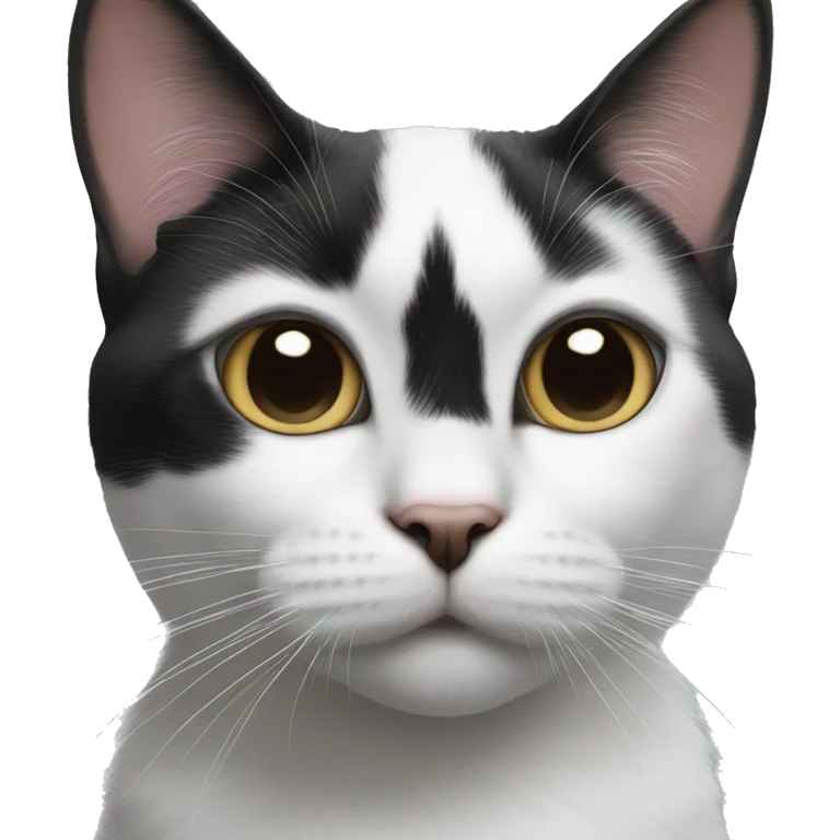 Black and white cat with black spot on muzzle emoji