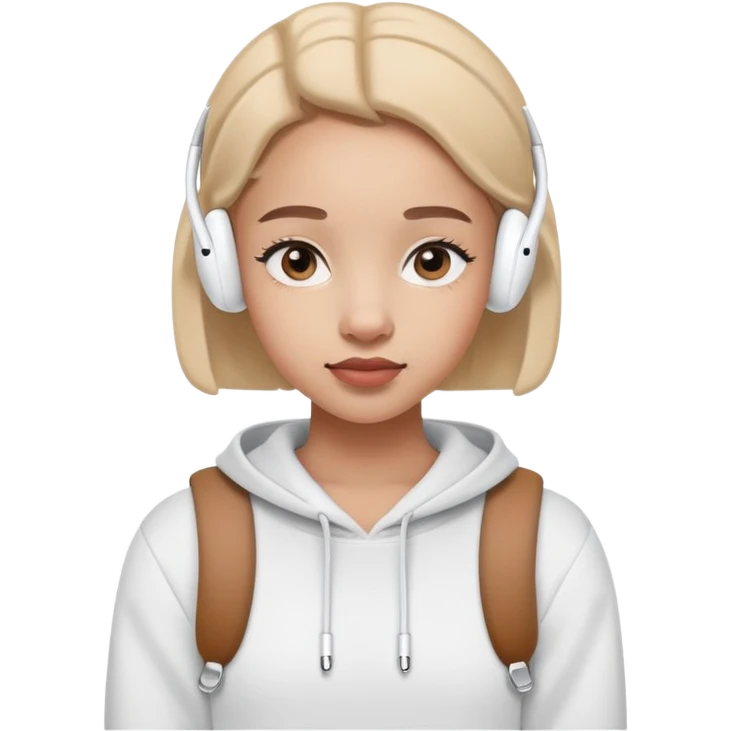 young girl with AirPods  emoji