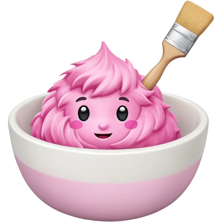 pink brush Mixing bowl emoji