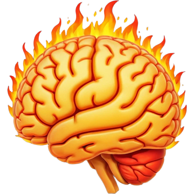 Fire brain emoji