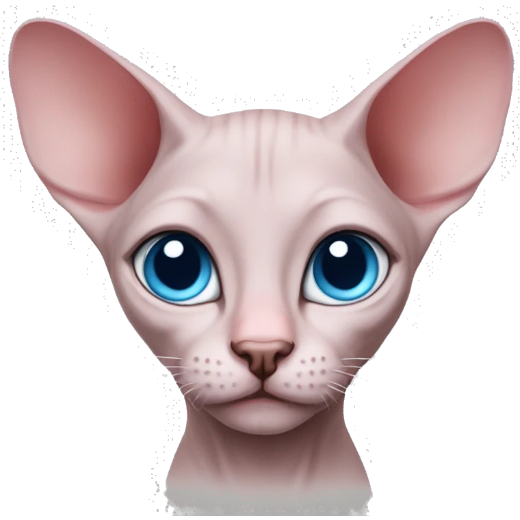 Pink-sphinx-cat-blue-eyes-big ears emoji