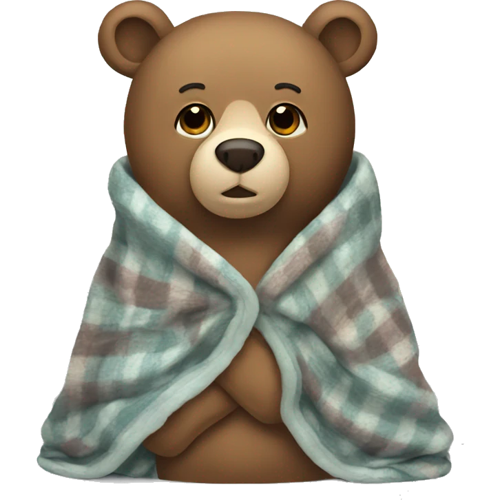bear cozy in blanket emoji