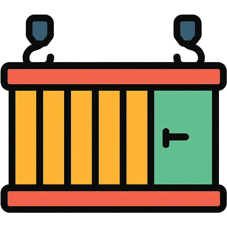 colored icon of a shipping container representing goods emoji