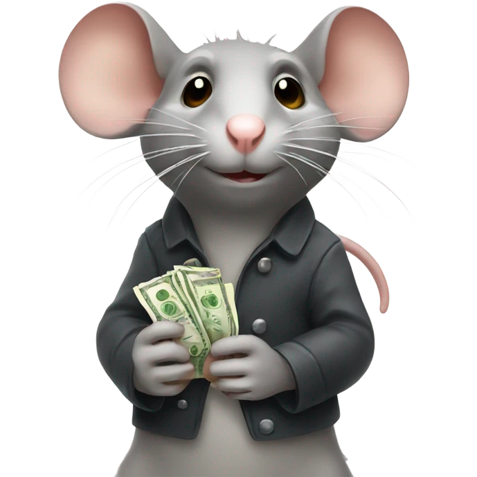 Rat holding money emoji