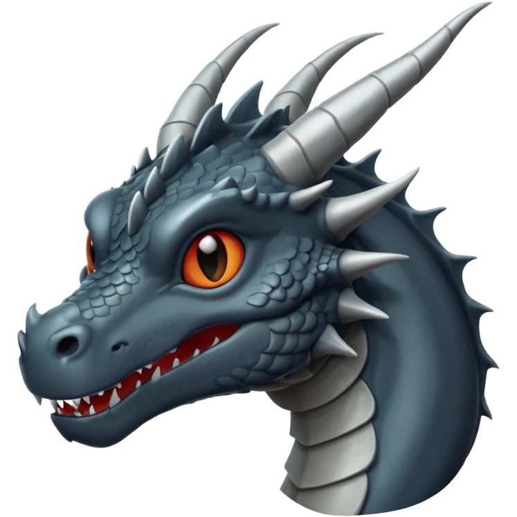 a minimalistic simple dark gray head of a dragon emoji