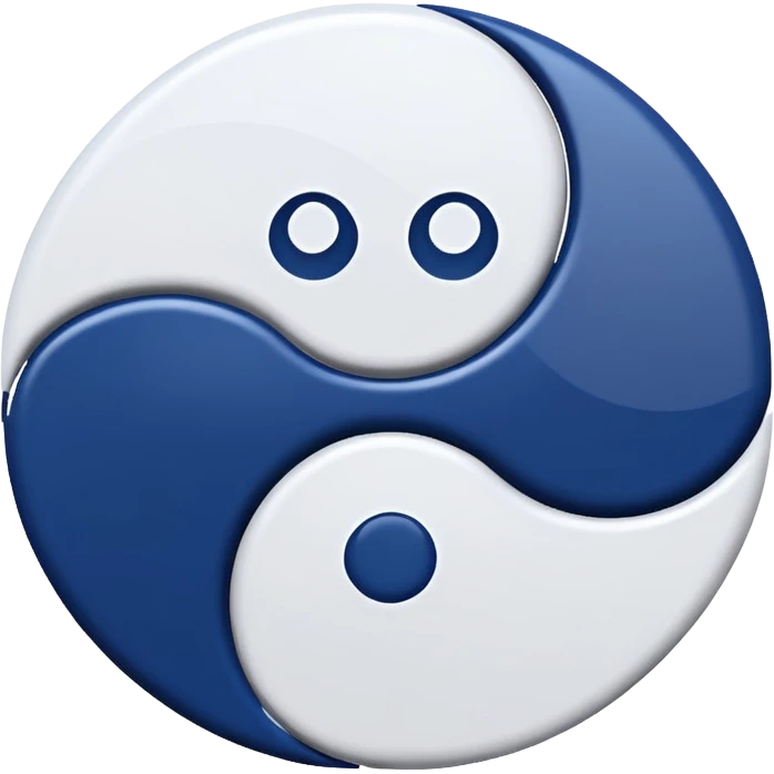 dark blue ying and yang emoji
