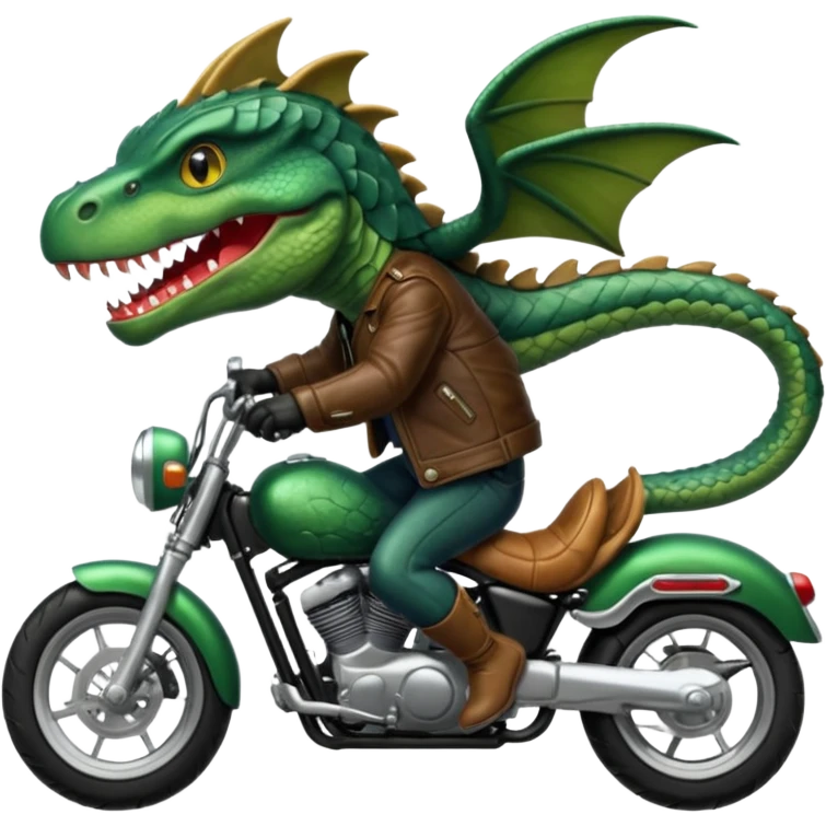 Lake monster on a motorcycle  emoji