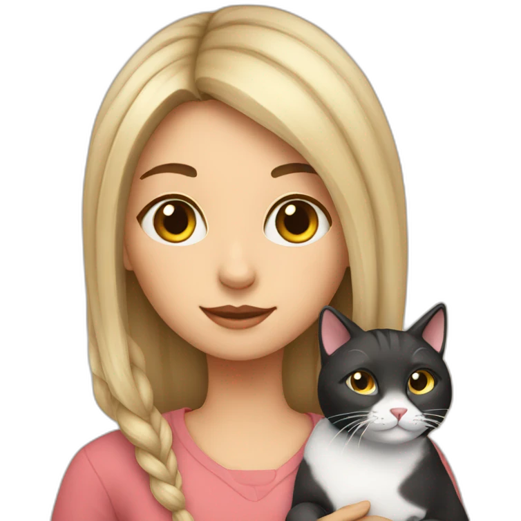 Girl with cat emoji