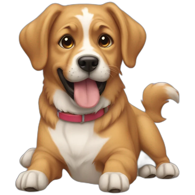 Dog doing another dog emoji
