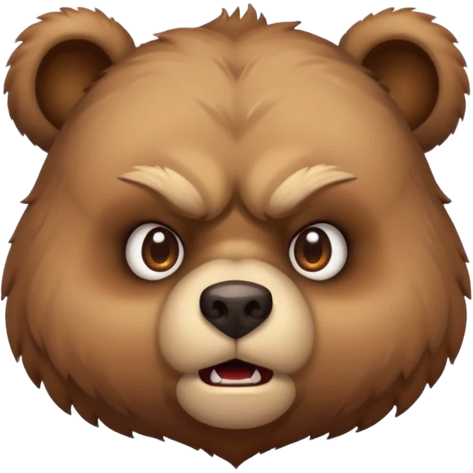 Angry  cute bear head emoji