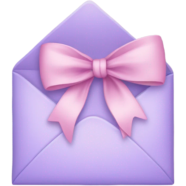 beautiful aesthetic love letter in pastel purple color with pink bow aesthetically placed  emoji