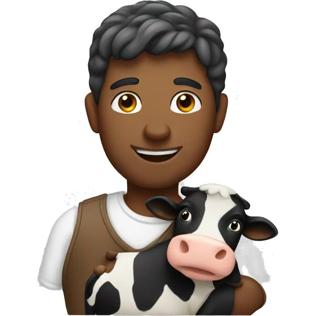 man holding a cow emoji