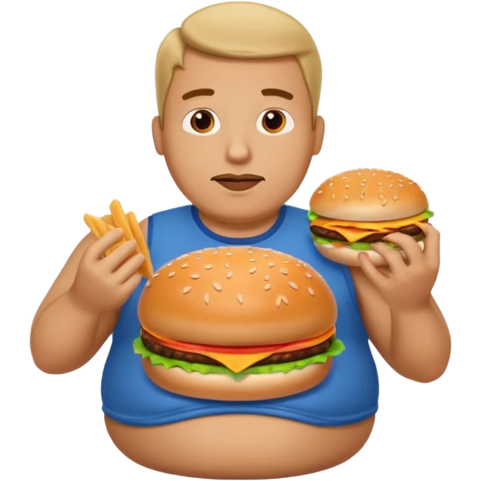 funny and faty body man eat emoji