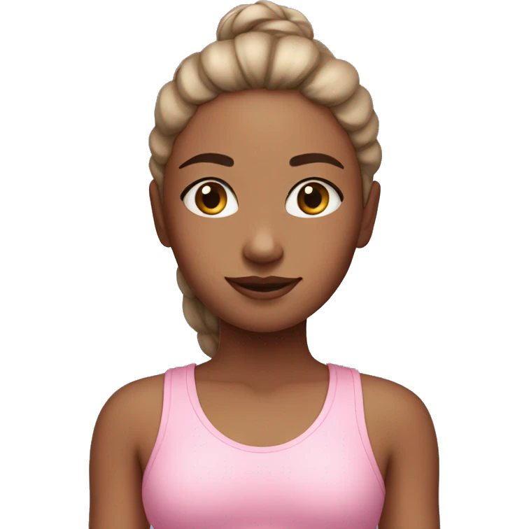 Girl in pink yoga clothes  emoji