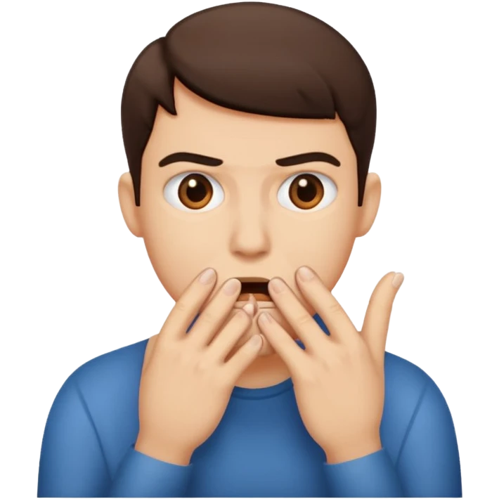 nervously bitting finger nails emoji