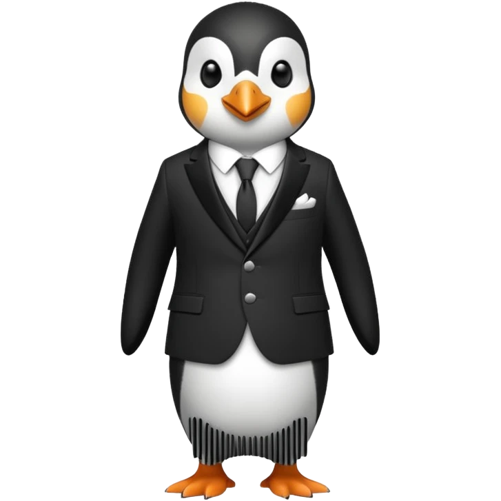create a brilliant penguin wearing a classic Dior suite emoji