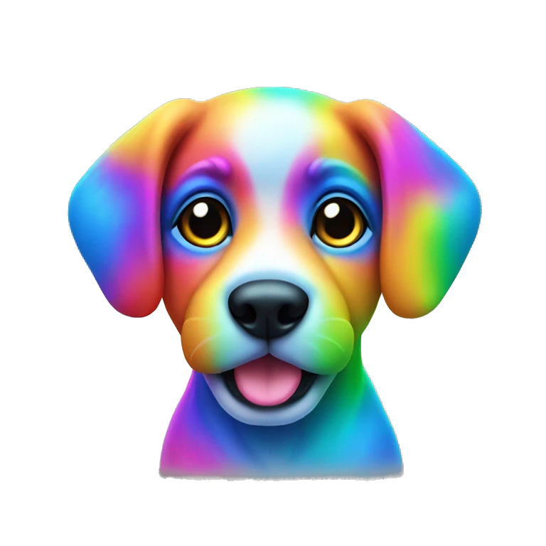 neon rainbow puppy emoji