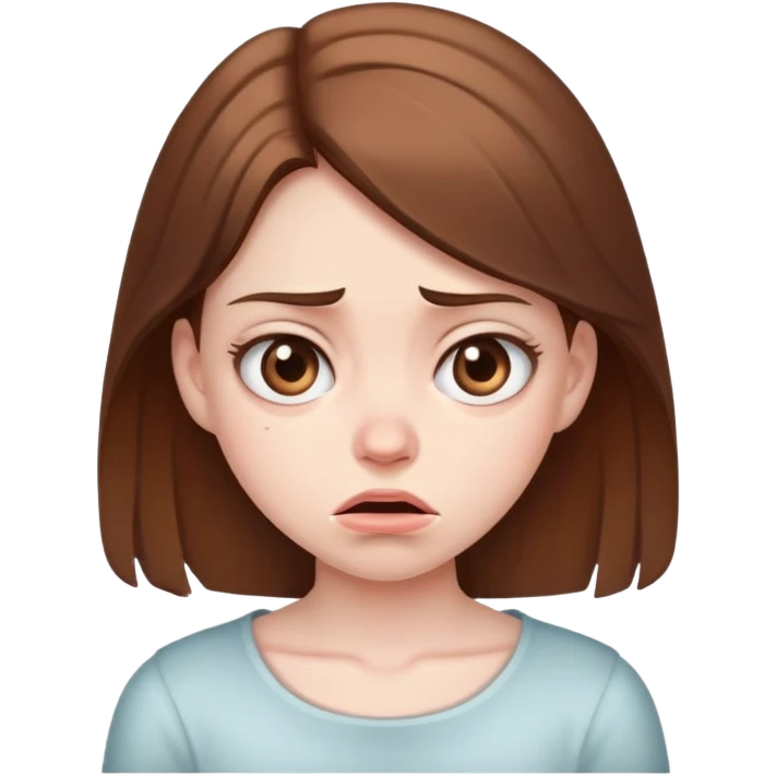 girl with disgusted face expression emoji