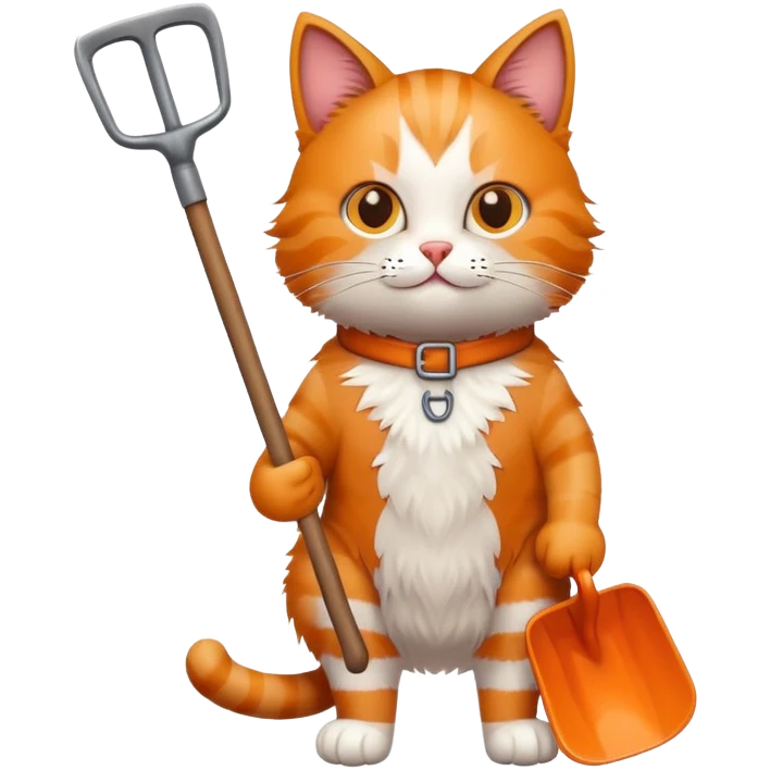 Cat with a shovel emoji