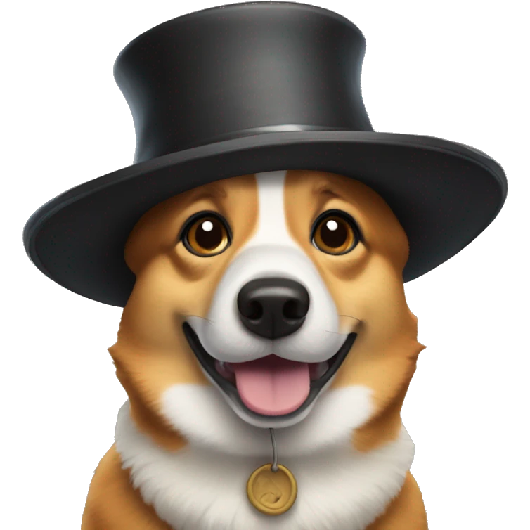 Corgi wearing a pilgrim hat emoji