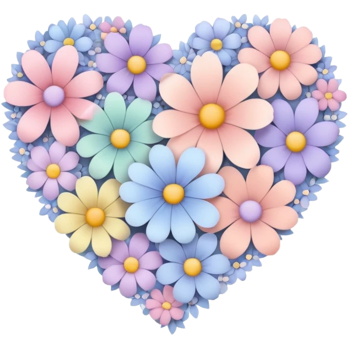 Pastel colors flower heart emoji