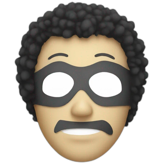 jason mask with afro coming out emoji