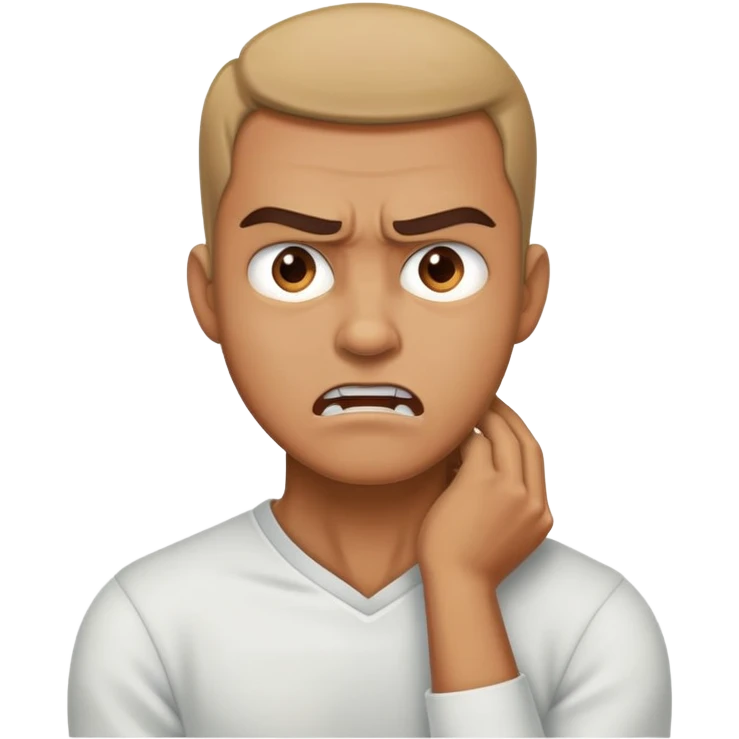 Angry man holding his neck  emoji