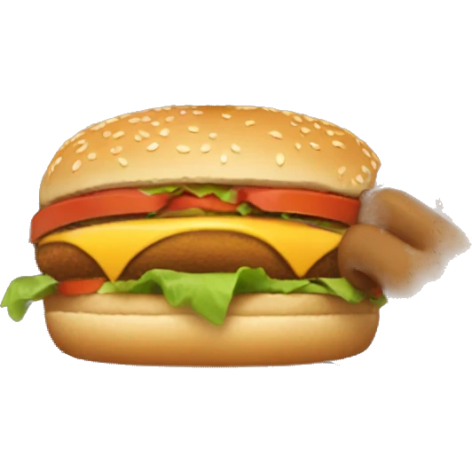 Tanned Girl eat burger  emoji