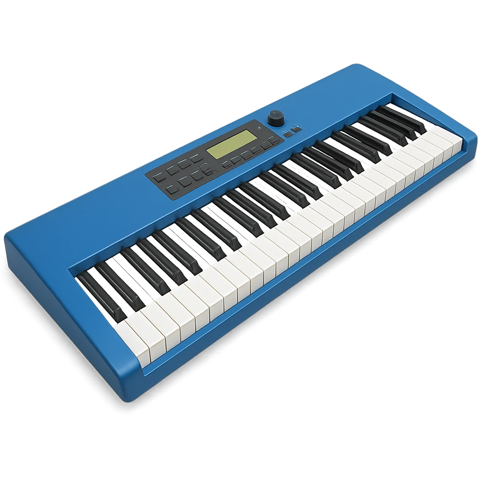 blue electric keyboard, modern style emoji