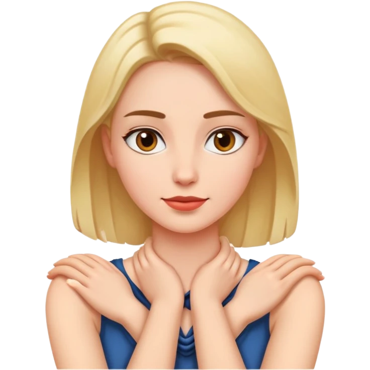 woman with arms around her neck emoji