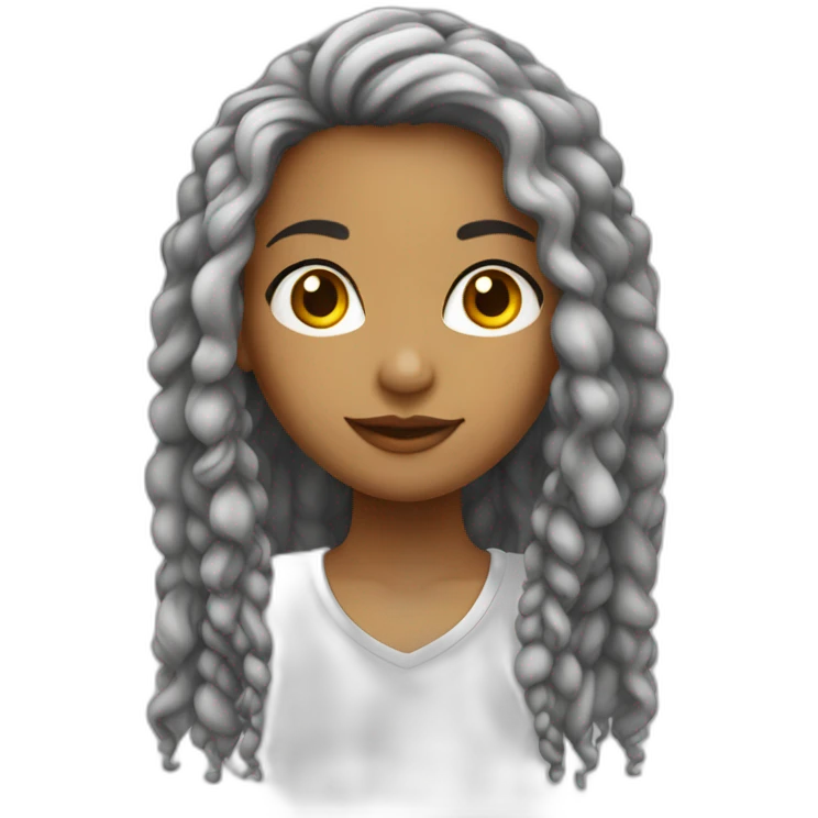 Ragazza bianca con capelli rasta lunghi emoji