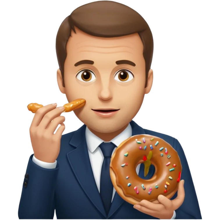 Emanuel macron qui mange un donute emoji