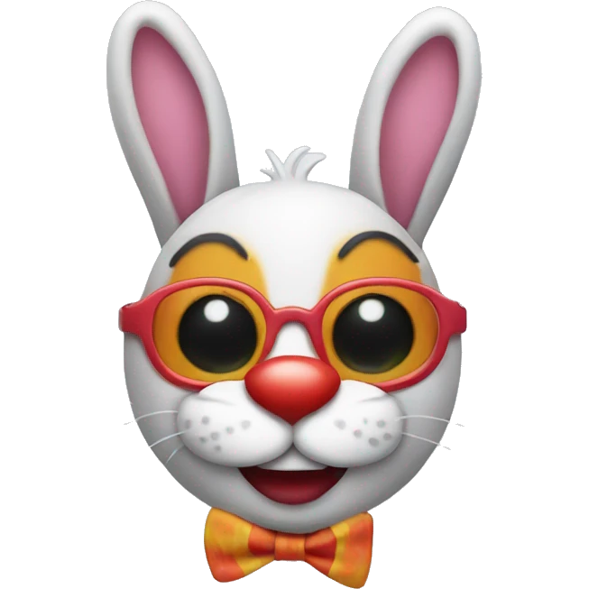 Bunny wearing clown mask  emoji