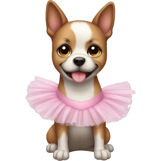 A cute dog wearing a ballet tutu emoji