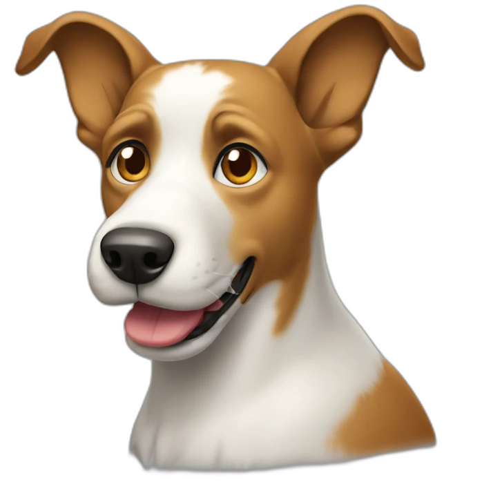 Dog using Apple Mac computer emoji