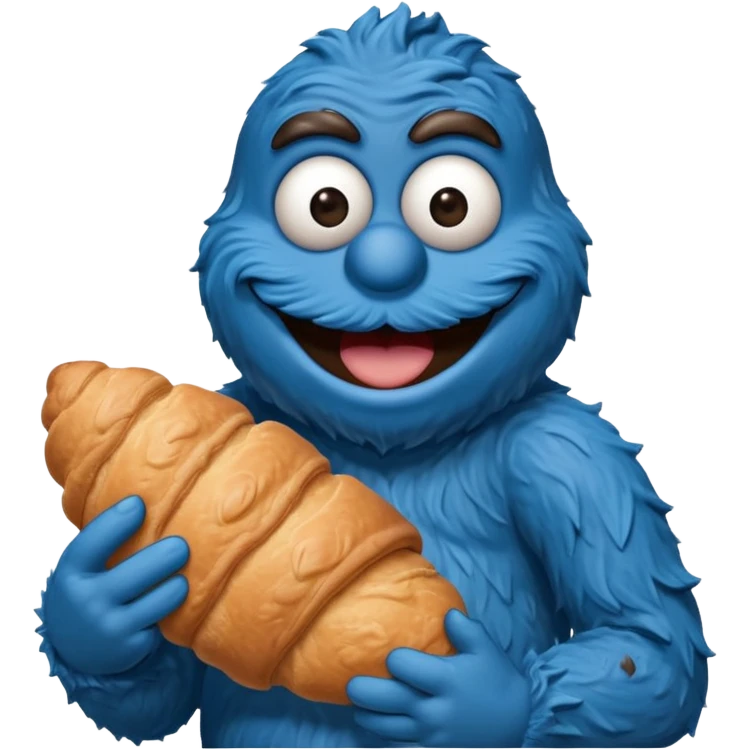 emoji from a french cookie monster with croissant emoji