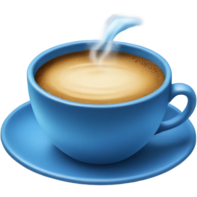 A blue cup of coffee emoji
