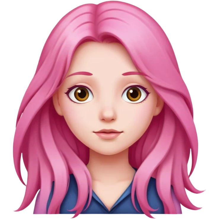 Girl pink long hair emoji