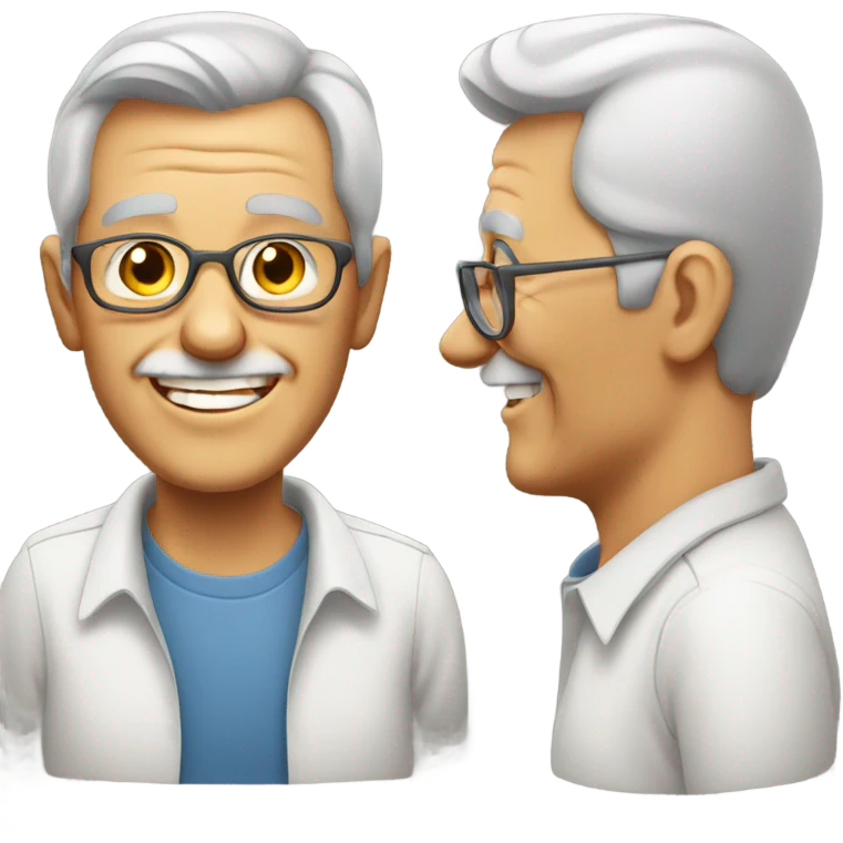 smiling old man in shirt emoji