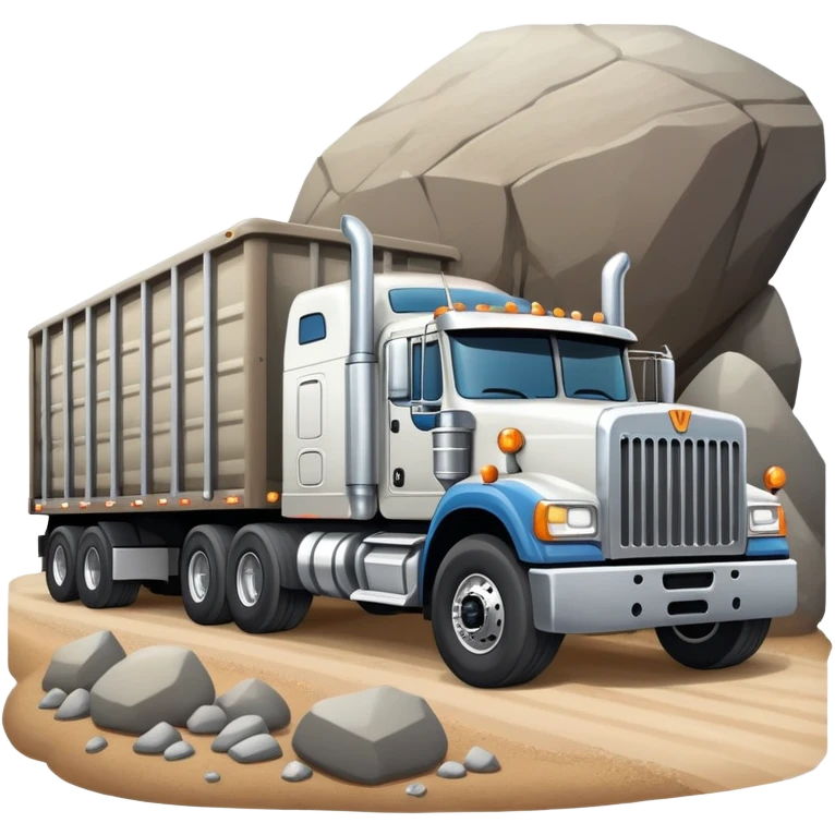 18 wheeler dumping rocks emoji
