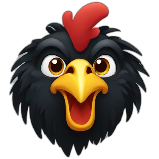 Black rooster face emoji