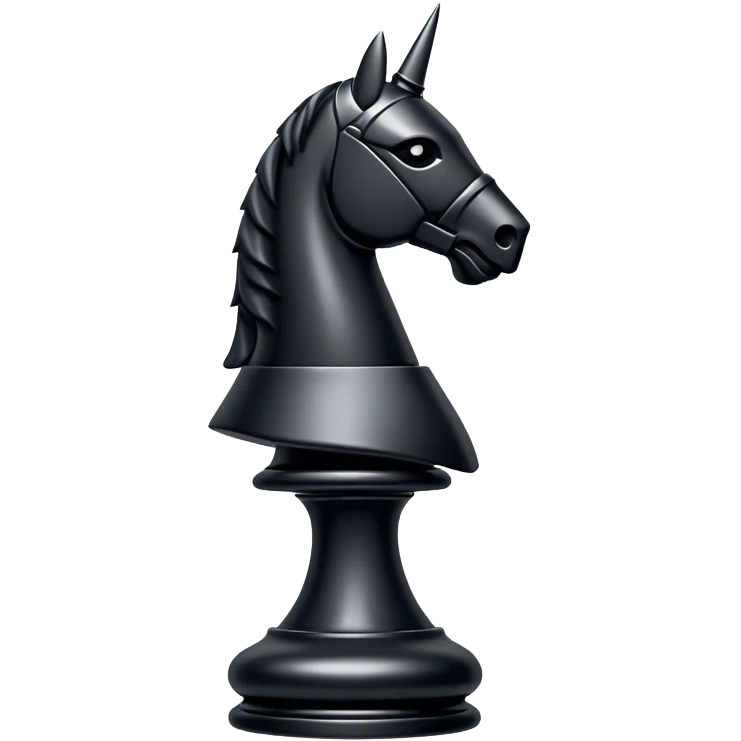 knight black chess piece emoji