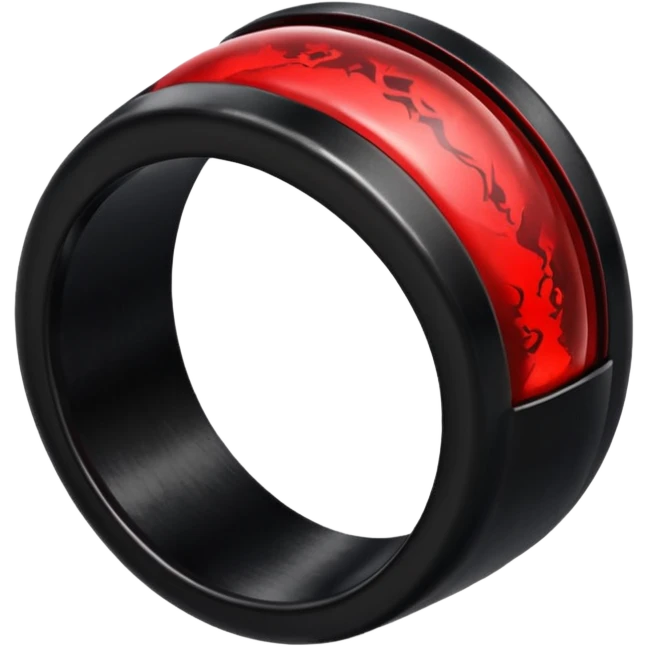 iOS sticker, dark fantasy ring, black metal, red inner glow, minimal emoji
