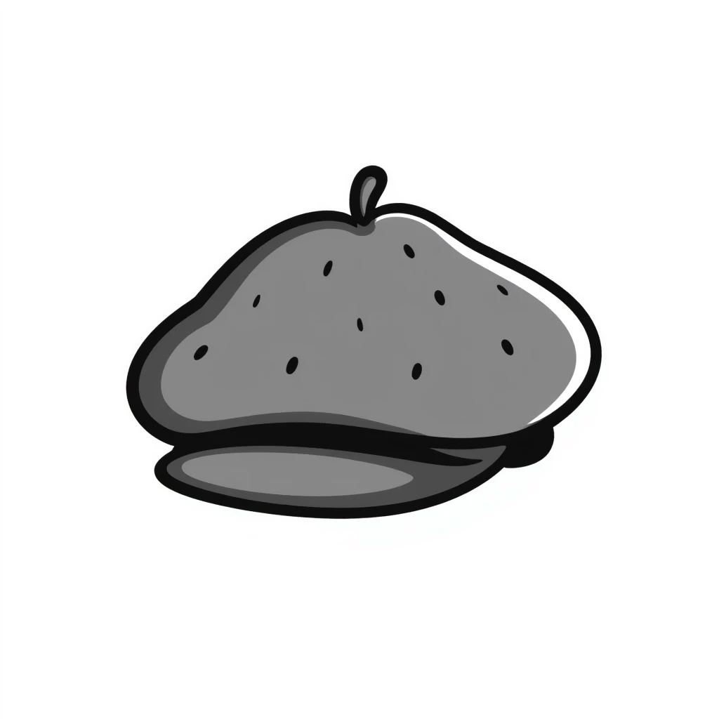 hand drawn doodle of a Basque beret (txapela) emoji